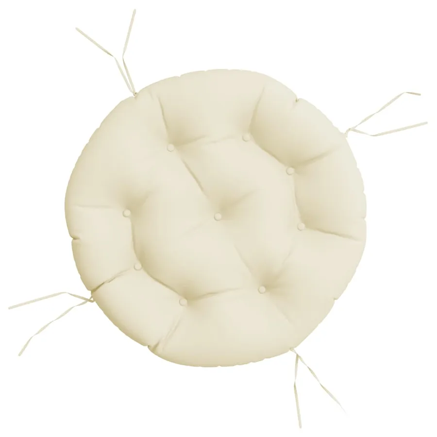 Coussin rond crème Ø 60 x11 cm tissu oxford - 2