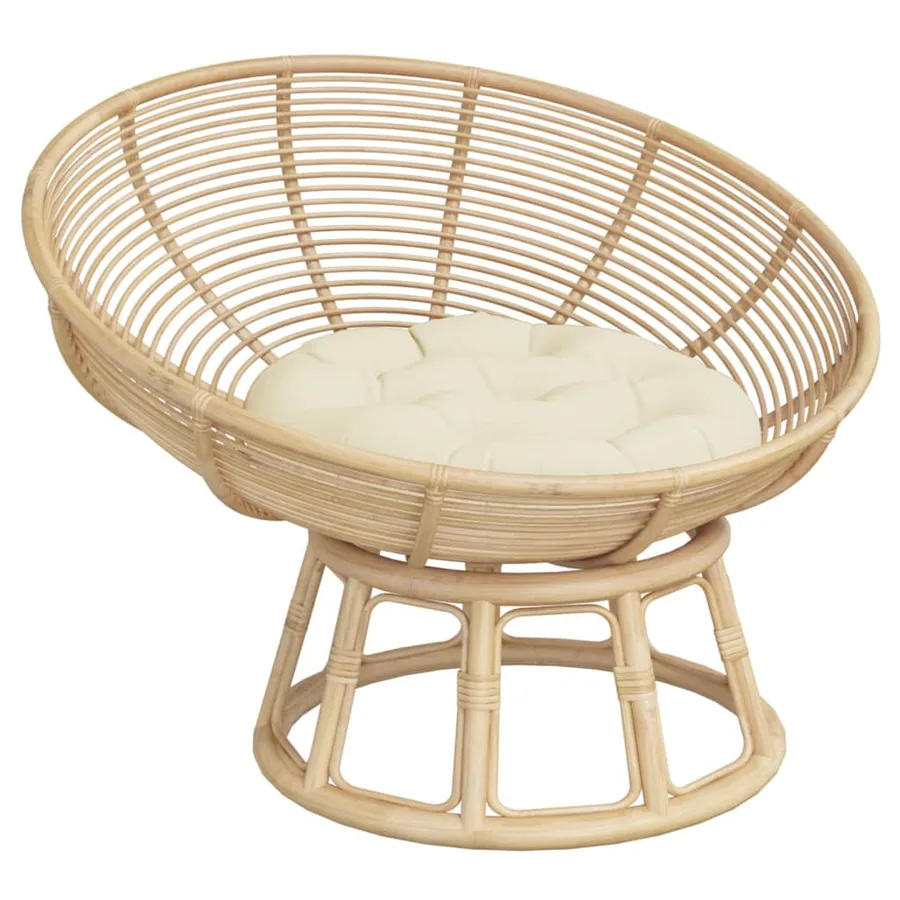 Coussin rond crème Ø 60 x11 cm tissu oxford - 3