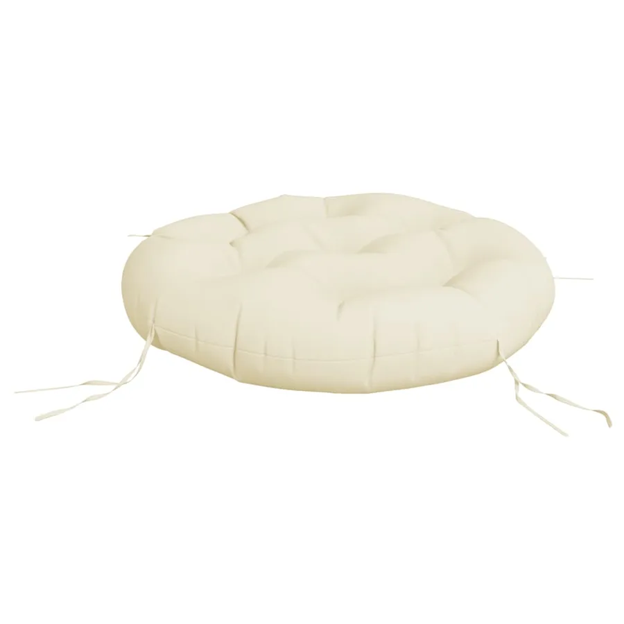 Coussin rond crème Ø 60 x11 cm tissu oxford - 4
