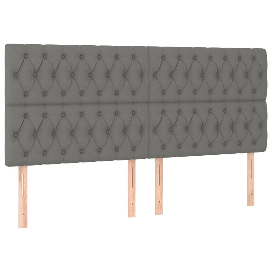 Sommier à lattes de lit avec matelas Gris foncé 200x200cm Tissu - 6