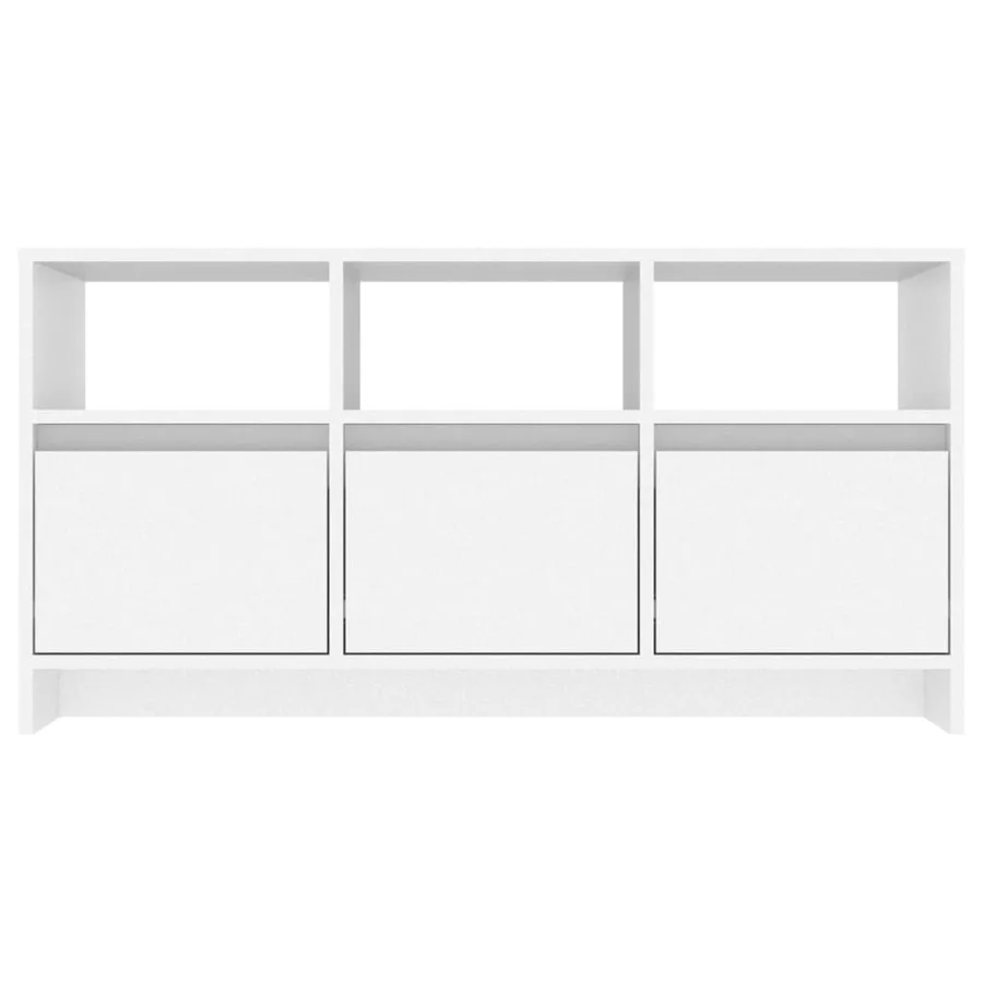 Meuble TV Blanc 102x37,5x52,5 cm Bois d'ingénierie - 6