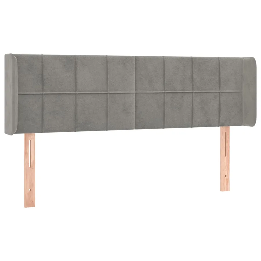 Tête de lit avec oreilles Gris clair 147x16x78/88 cm Velours - 2
