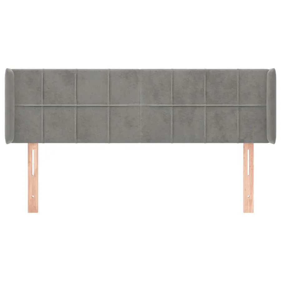 Tête de lit avec oreilles Gris clair 147x16x78/88 cm Velours - 3