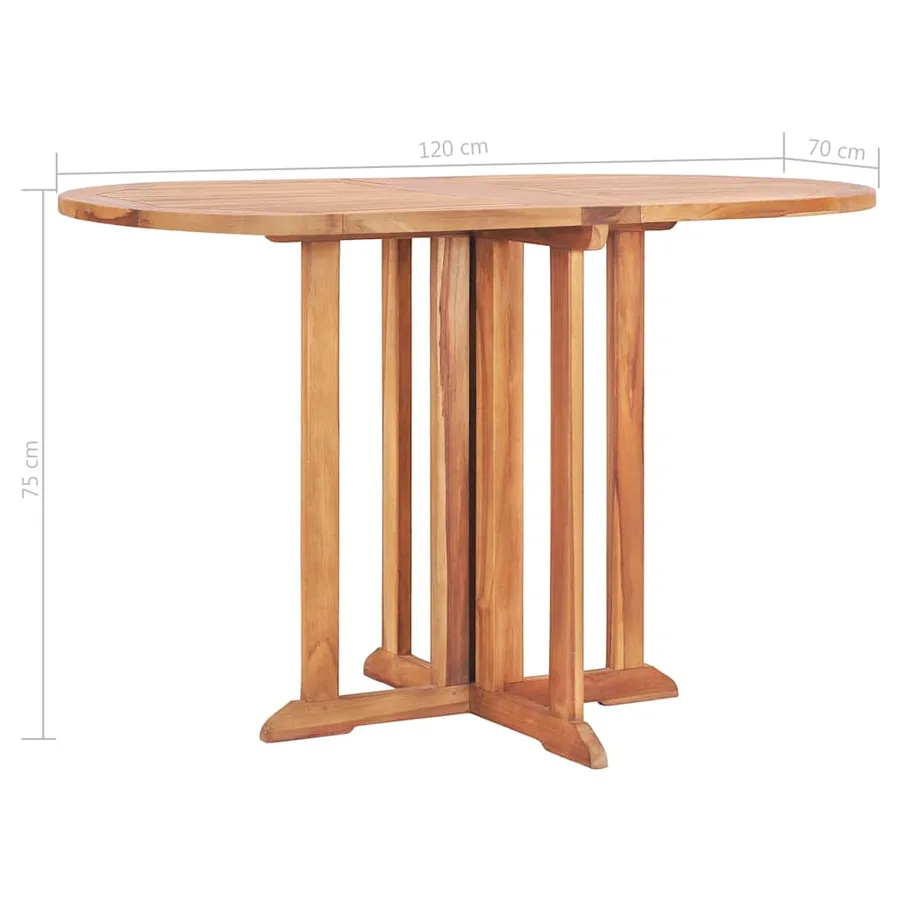 Ensemble à manger d'extérieur pliable 5 pcs Bois solide de teck - 14