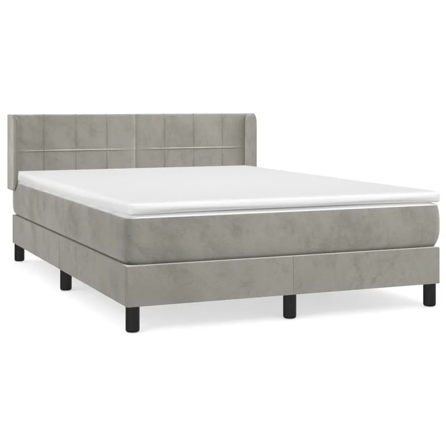Sommier à lattes de lit et matelas Gris clair 140x200cm Velours - 2