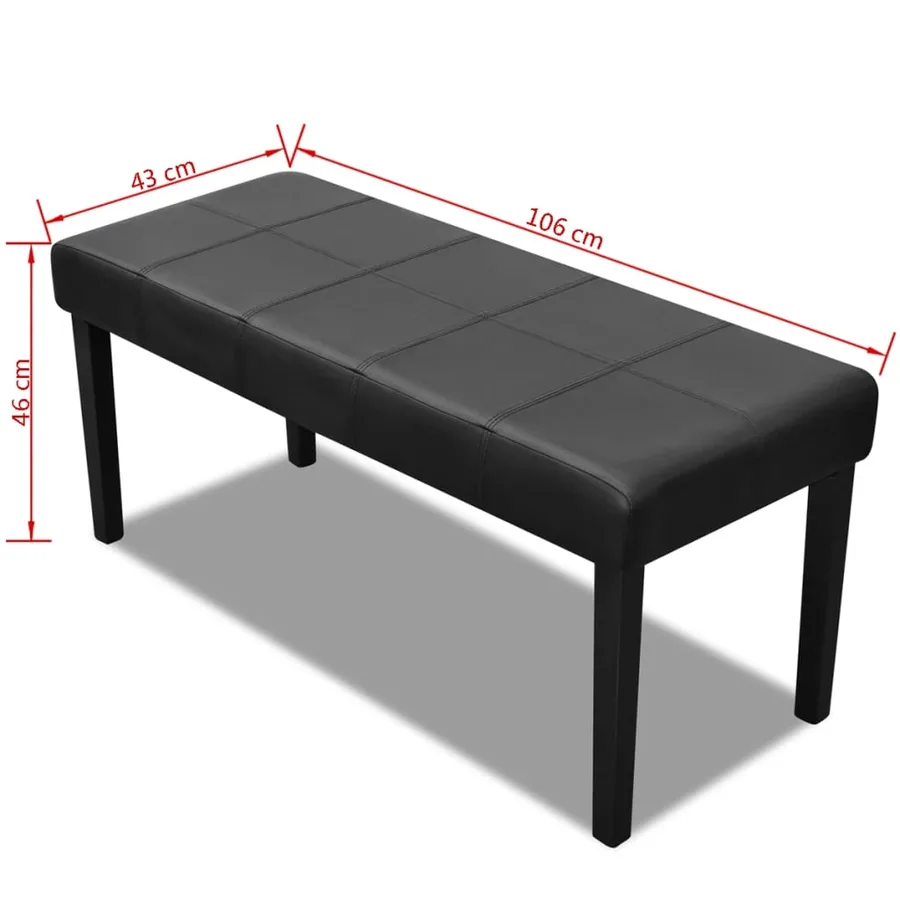 Banc en cuir synthétique de haute qualité Noir - 5