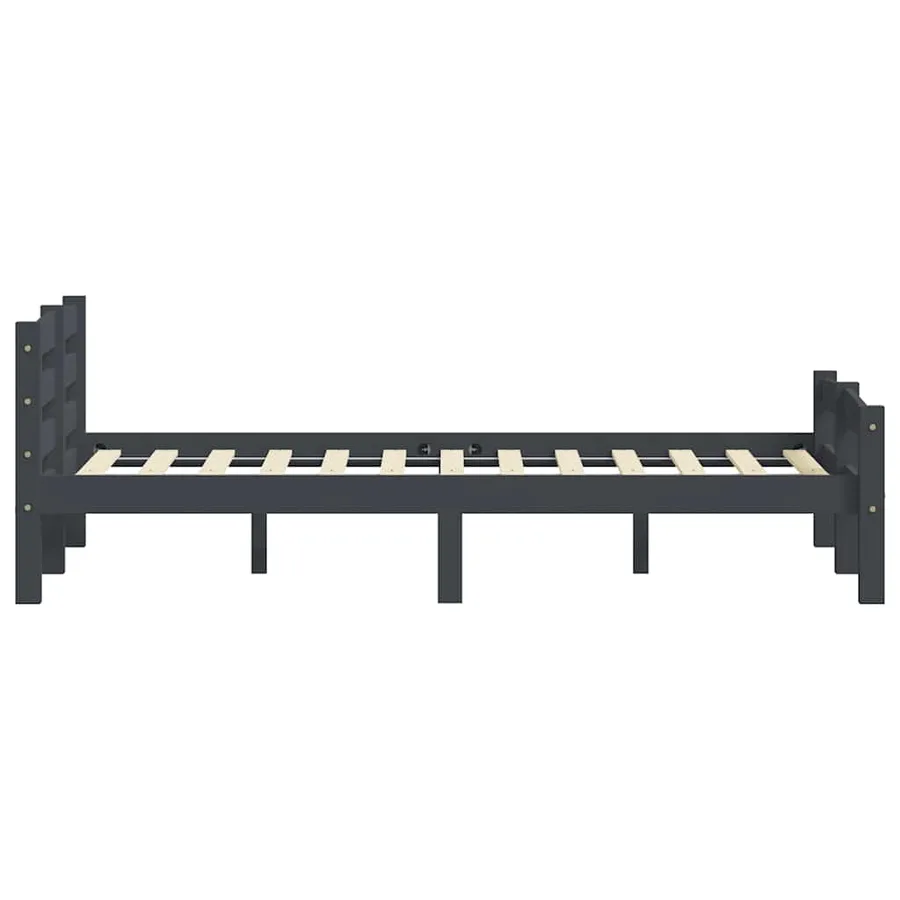 Cadre de lit sans matelas gris foncé pin massif 140x200 cm - 5