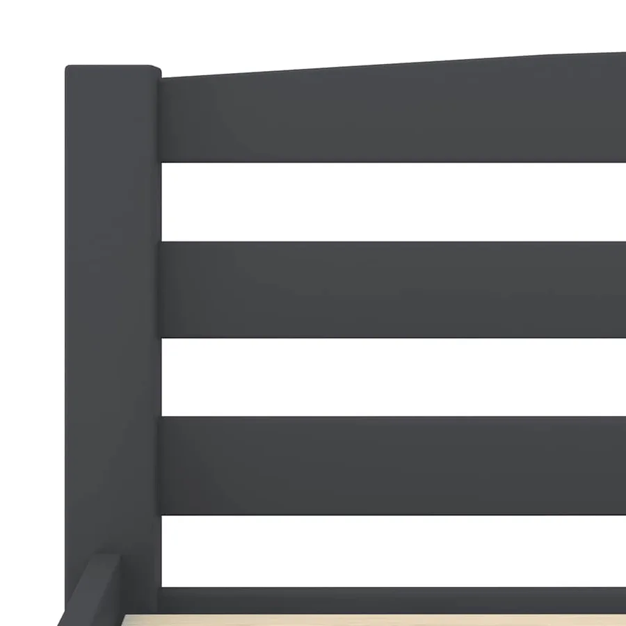 Cadre de lit sans matelas gris foncé pin massif 140x200 cm - 6