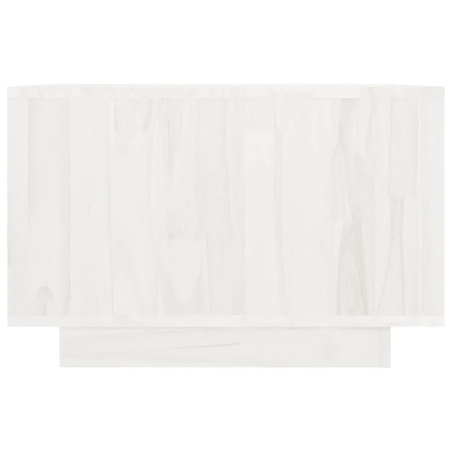 Table basse blanc 50x50x33,5 cm bois de pin massif - 5