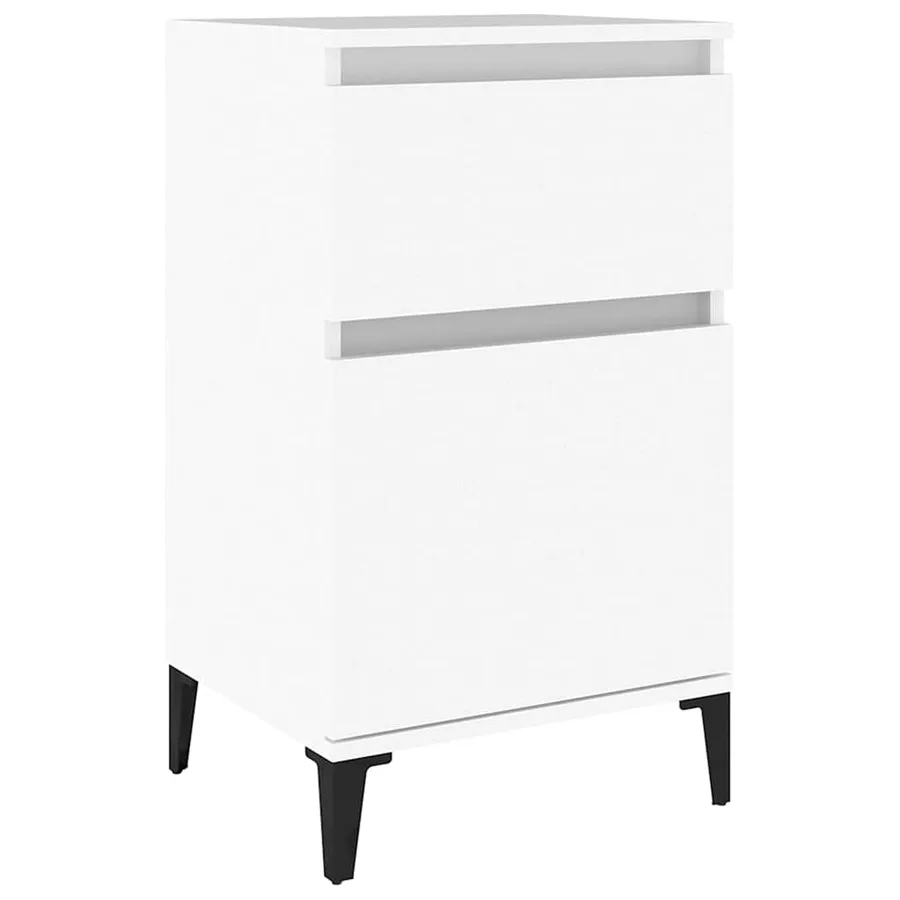 Table de chevet blanc 40x35x70 cm - 2