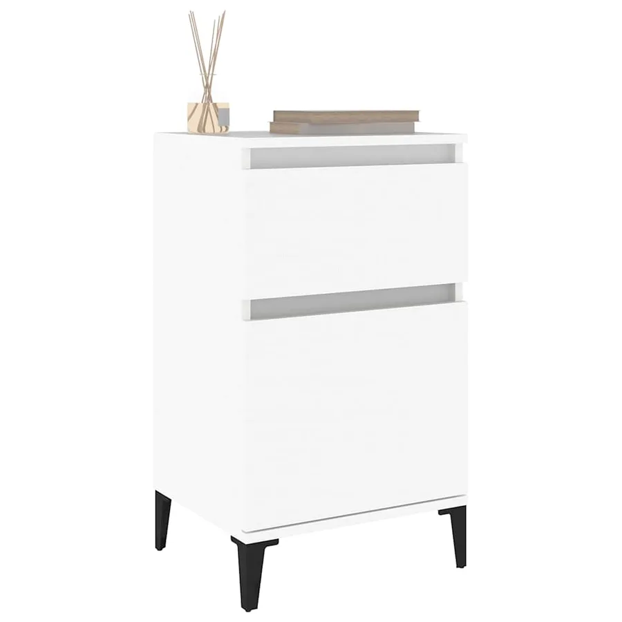 Table de chevet blanc 40x35x70 cm - 4