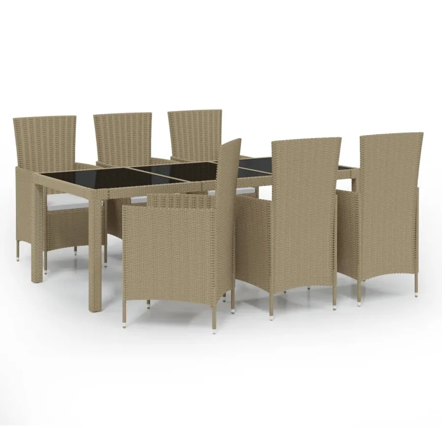 Ensemble à manger d'extérieur 7 pcs coussins Résine tressée - 2