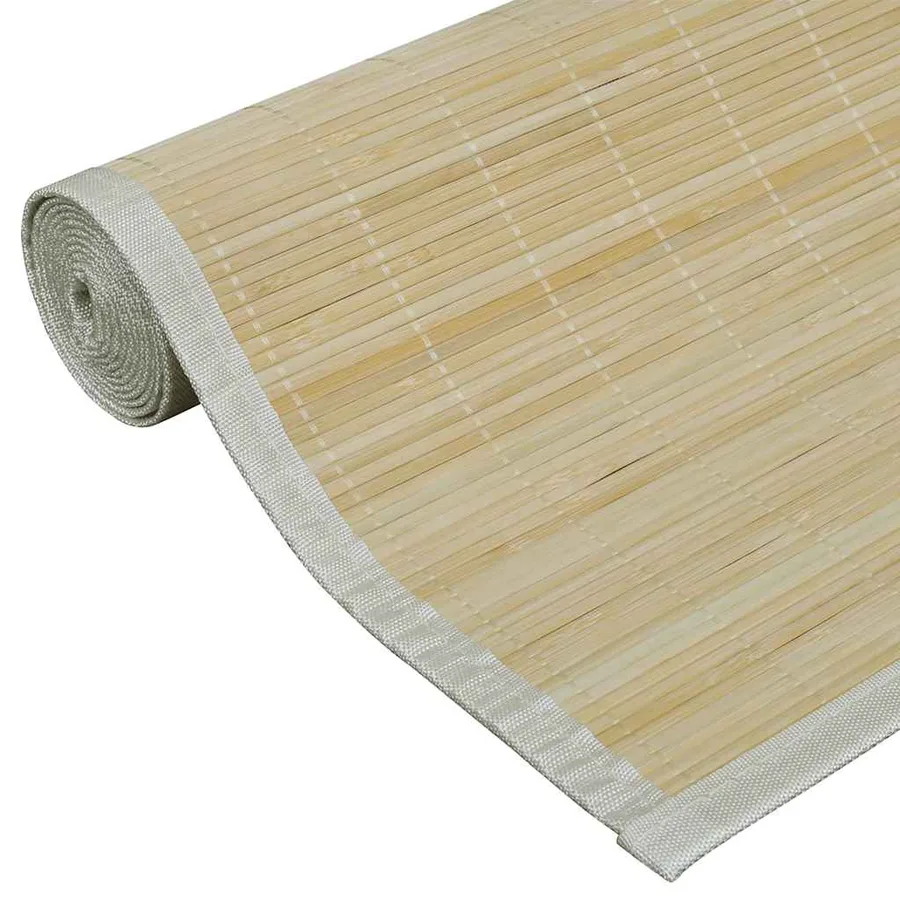 Tapis en bambou naturel à latte rectangulaire 150 x 200 cm - 5