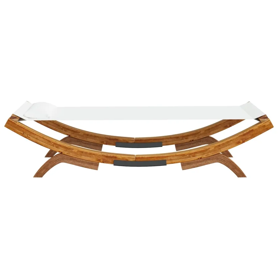 Lit de repos extérieur 100x188,5x44 cm Bois courbé massif Crème - 4