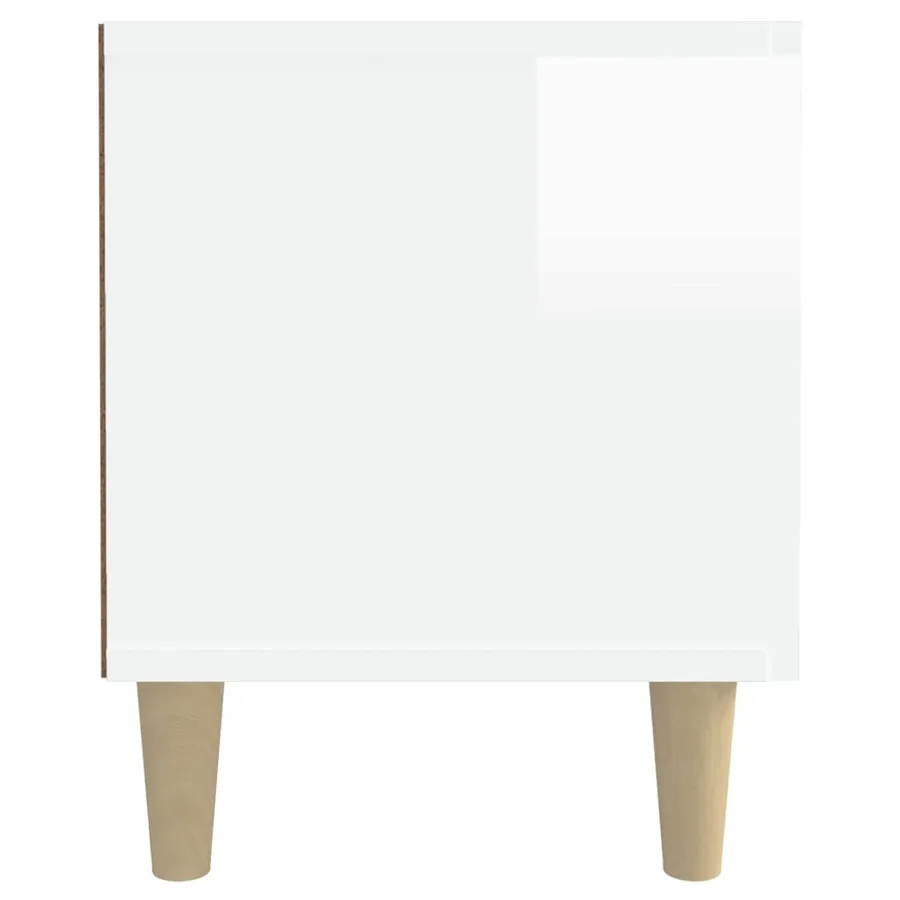 Meuble TV blanc brillant 180x31,5x40 cm bois d'ingénierie - 8
