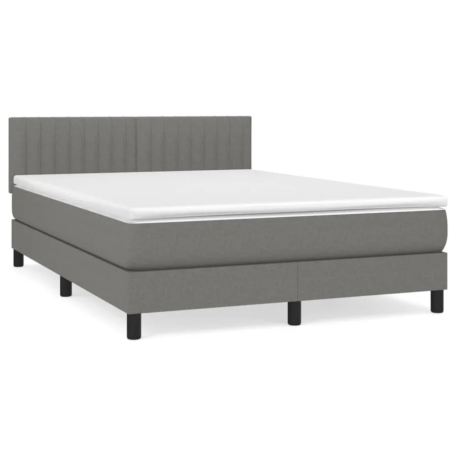 Sommier à lattes de lit avec matelas Gris foncé 140x190cm Tissu - 2