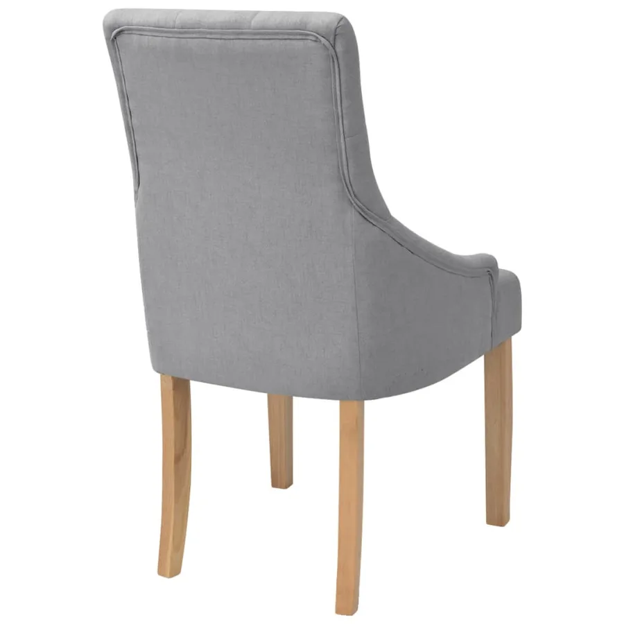 Chaises à manger lot de 2 gris clair tissu - 4