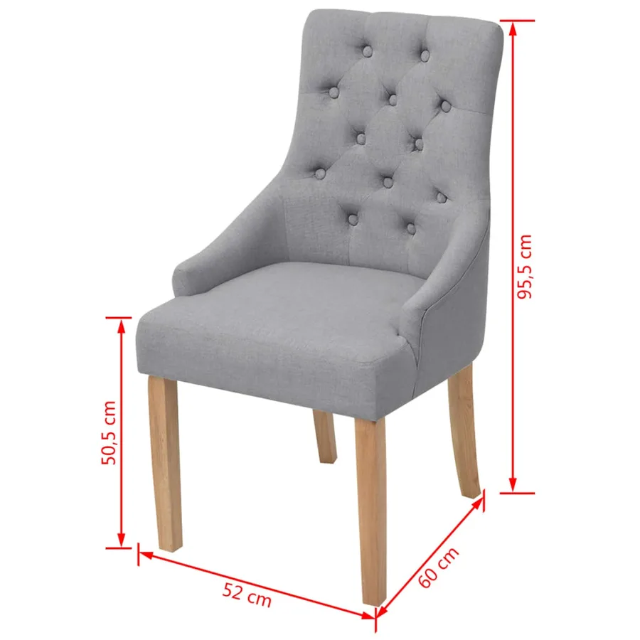 Chaises à manger lot de 2 gris clair tissu - 6