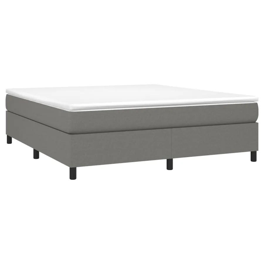 Sommier à lattes de lit avec matelas Gris foncé 180x200cm Tissu - 3