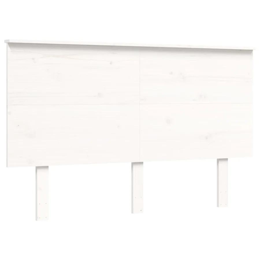 Cadre de lit sans matelas blanc 120x200 cm bois de pin massif - 8
