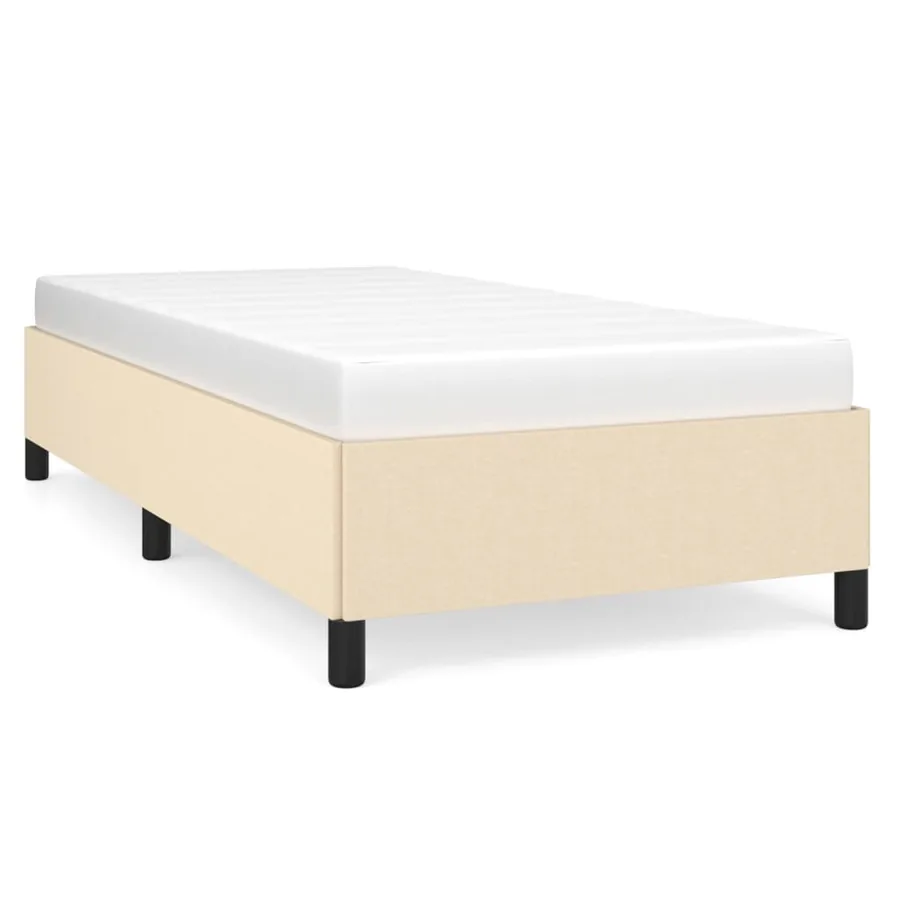 Cadre de lit sans matelas crème 90x200 cm tissu - 2