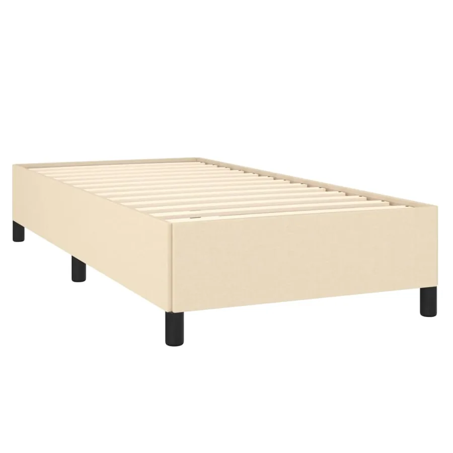 Cadre de lit sans matelas crème 90x200 cm tissu - 3