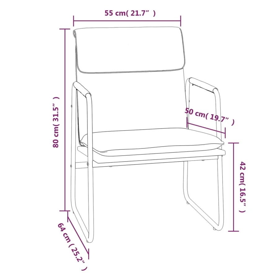 Chaise longue Crème 55x64x80 cm Tissu - 8