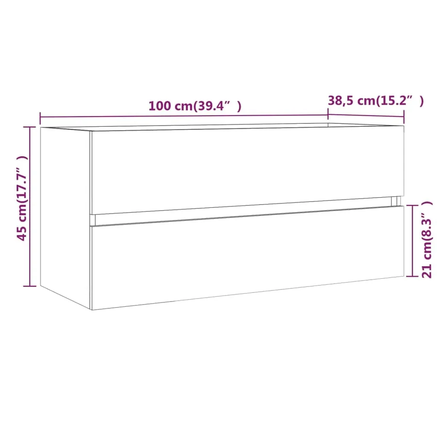 Armoire d'évier Chêne marron 100x38,5x45 cm Bois d'ingénierie - 8