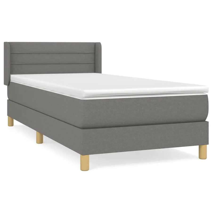 Sommier à lattes de lit avec matelas Gris clair 100x200cm Tissu - 2