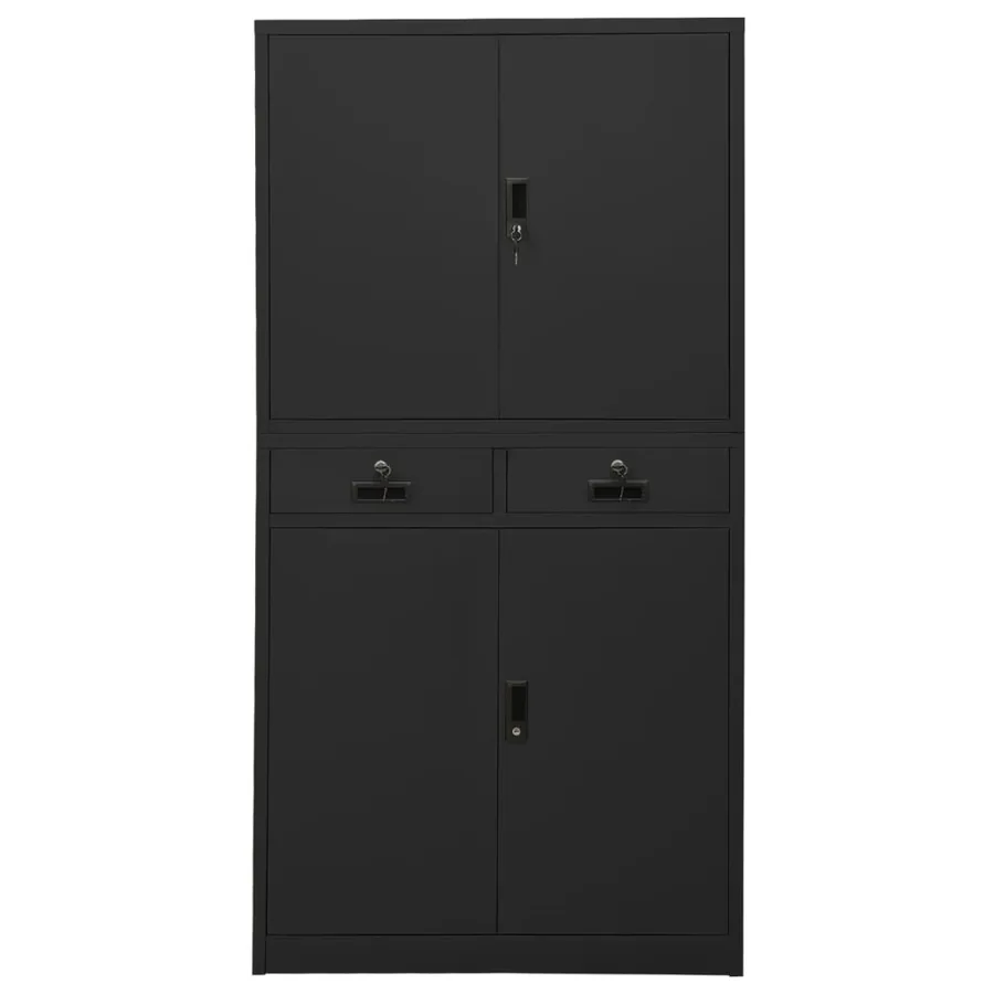 Armoire de bureau Anthracite 90x40x180 cm Acier - 2