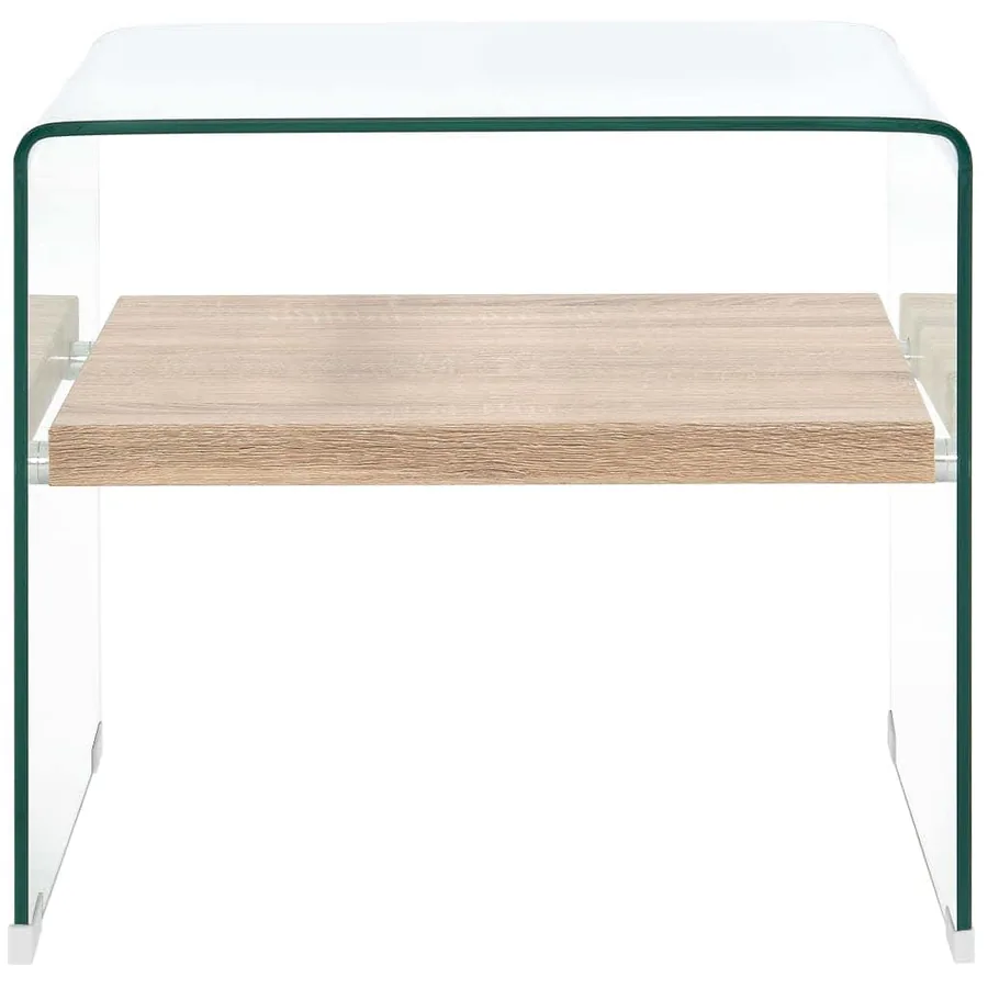 Table basse Clair 50x50x45 cm Verre trempé - 2