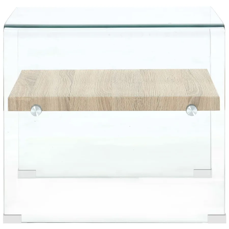 Table basse Clair 50x50x45 cm Verre trempé - 4