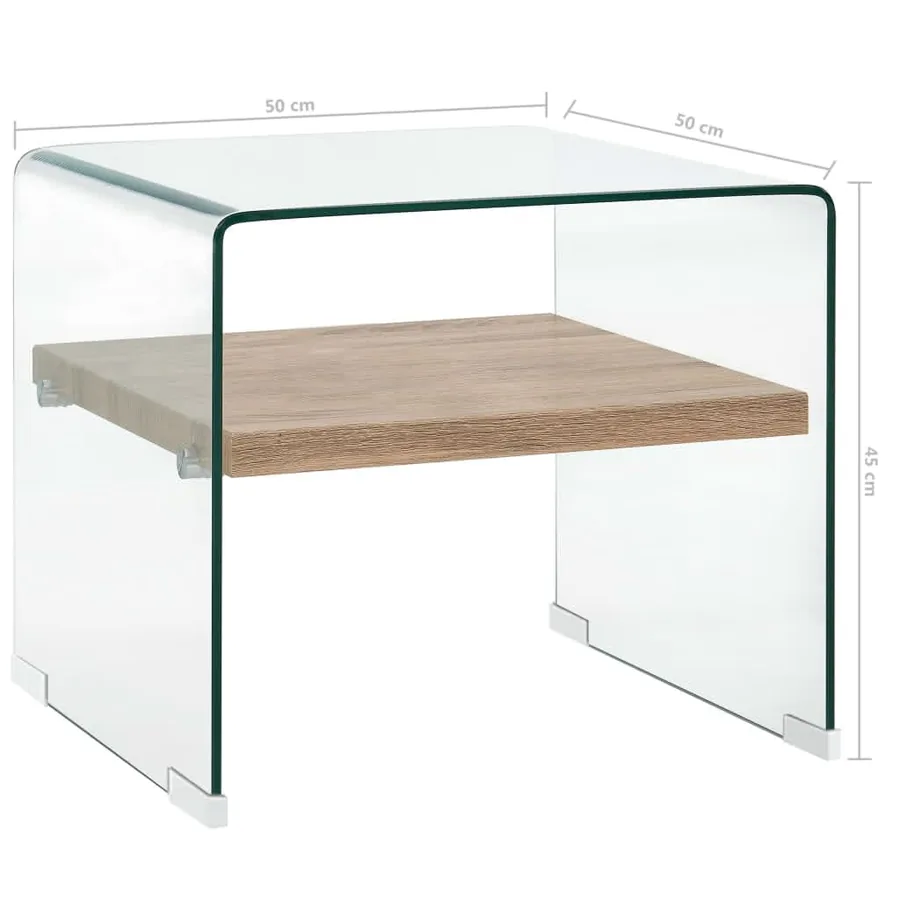 Table basse Clair 50x50x45 cm Verre trempé - 5