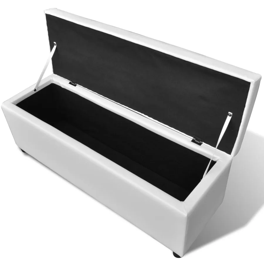 Banc long de rangement Bois Blanc - 2