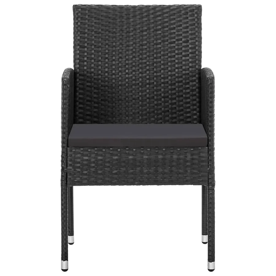 Ensemble à manger de jardin 5 pcs Résine tressée Noir - 5