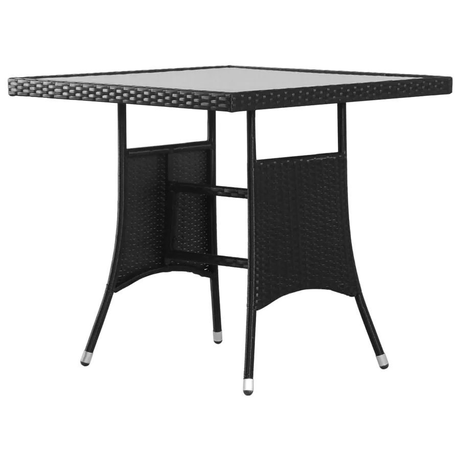 Ensemble à manger de jardin 5 pcs Résine tressée Noir - 6