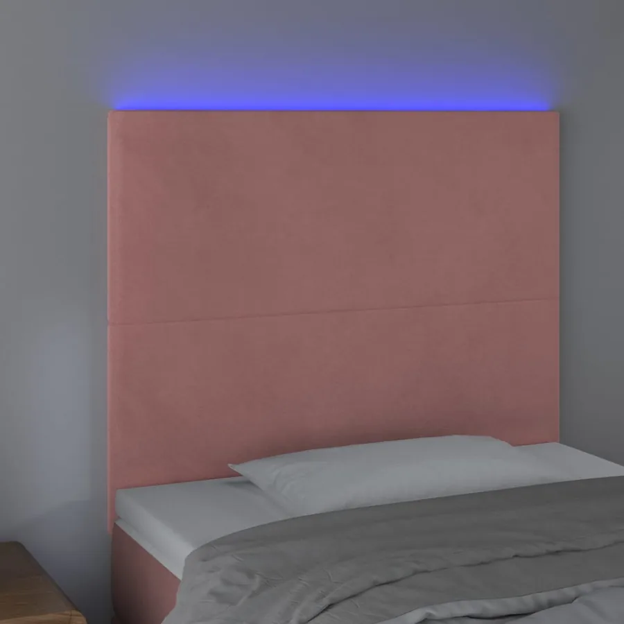 Tête de lit à LED Rose 100x5x118/128 cm Velours - 3
