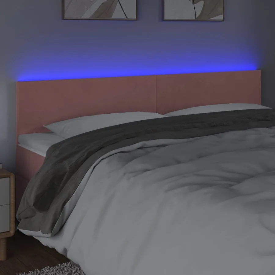 Tête de lit à LED Rose 200x5x78/88 cm Velours - 3