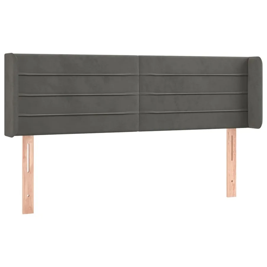 Tête de lit à LED Gris foncé 147x16x78/88 cm Velours - 3