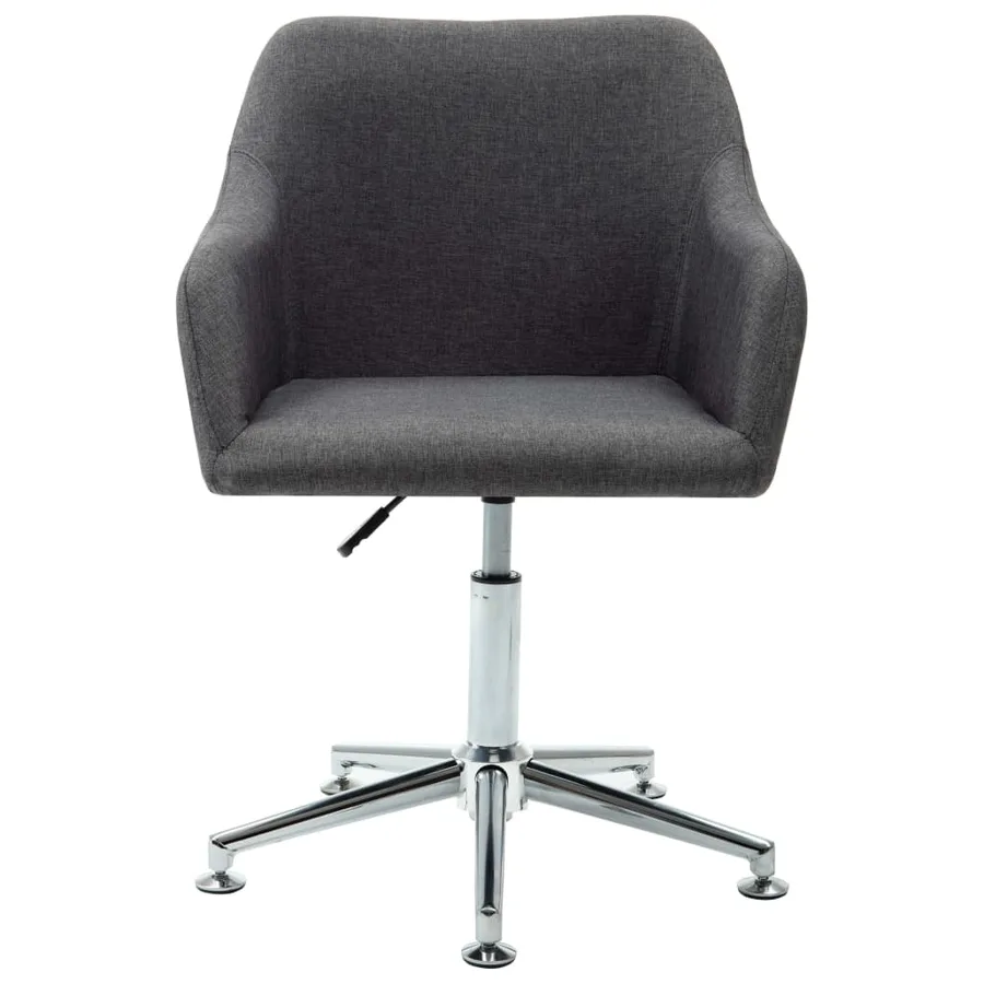 Chaise pivotante à manger gris foncé tissu - 2