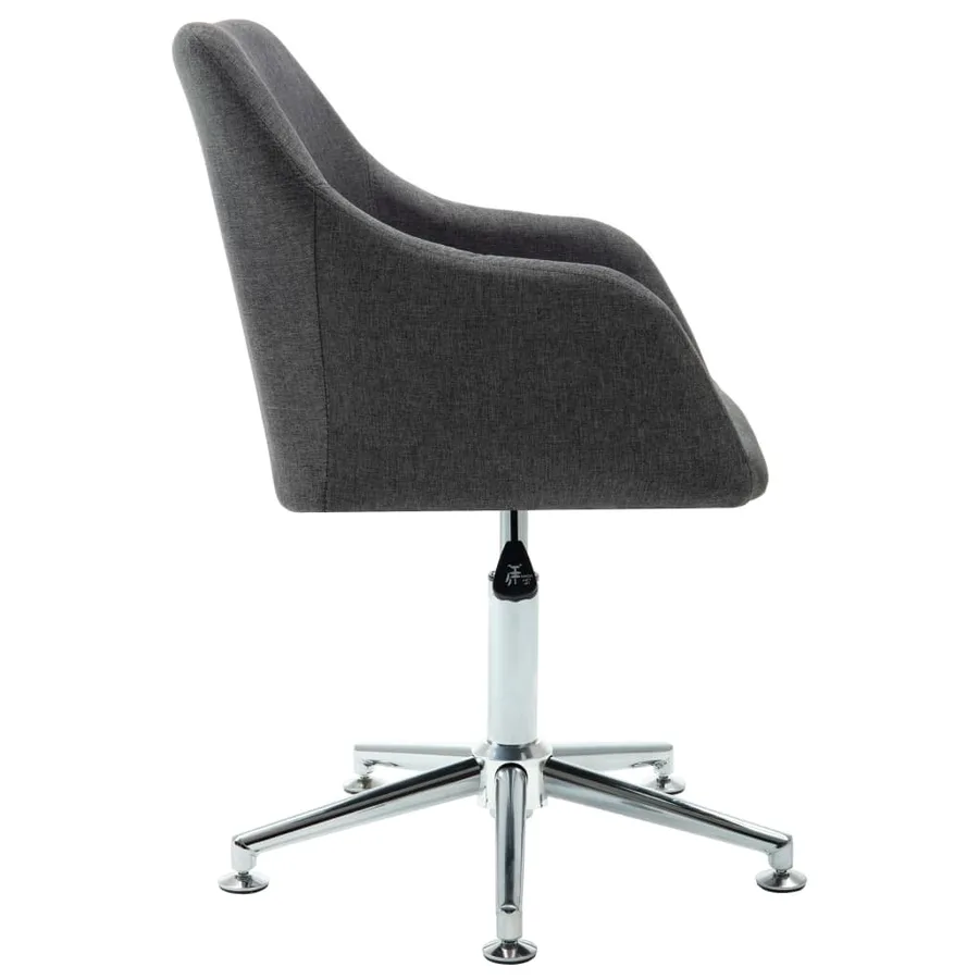Chaise pivotante à manger gris foncé tissu - 3