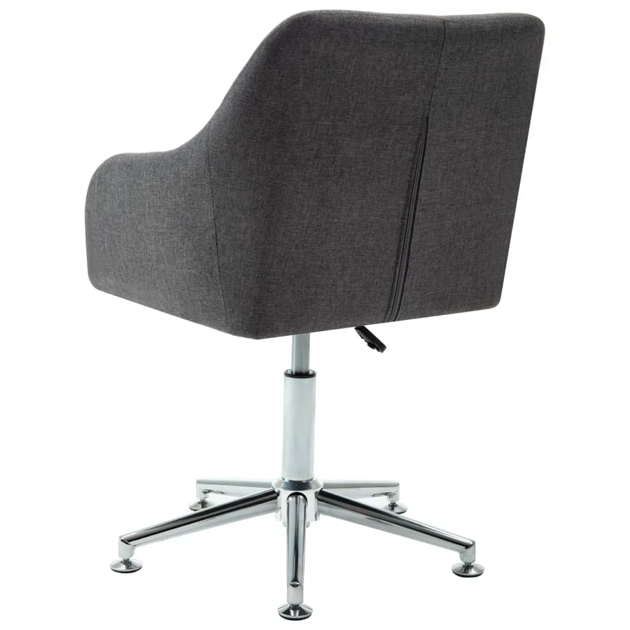 Chaise pivotante à manger gris foncé tissu - 4