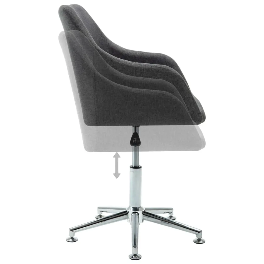 Chaise pivotante à manger gris foncé tissu - 5