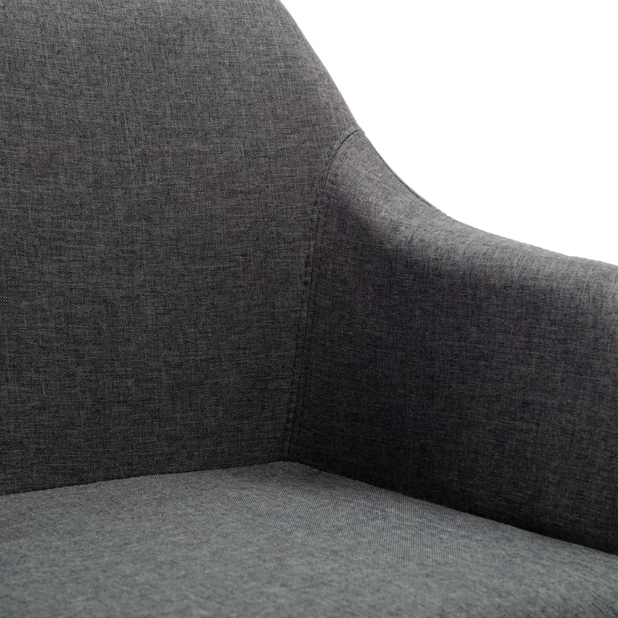 Chaise pivotante à manger gris foncé tissu - 6