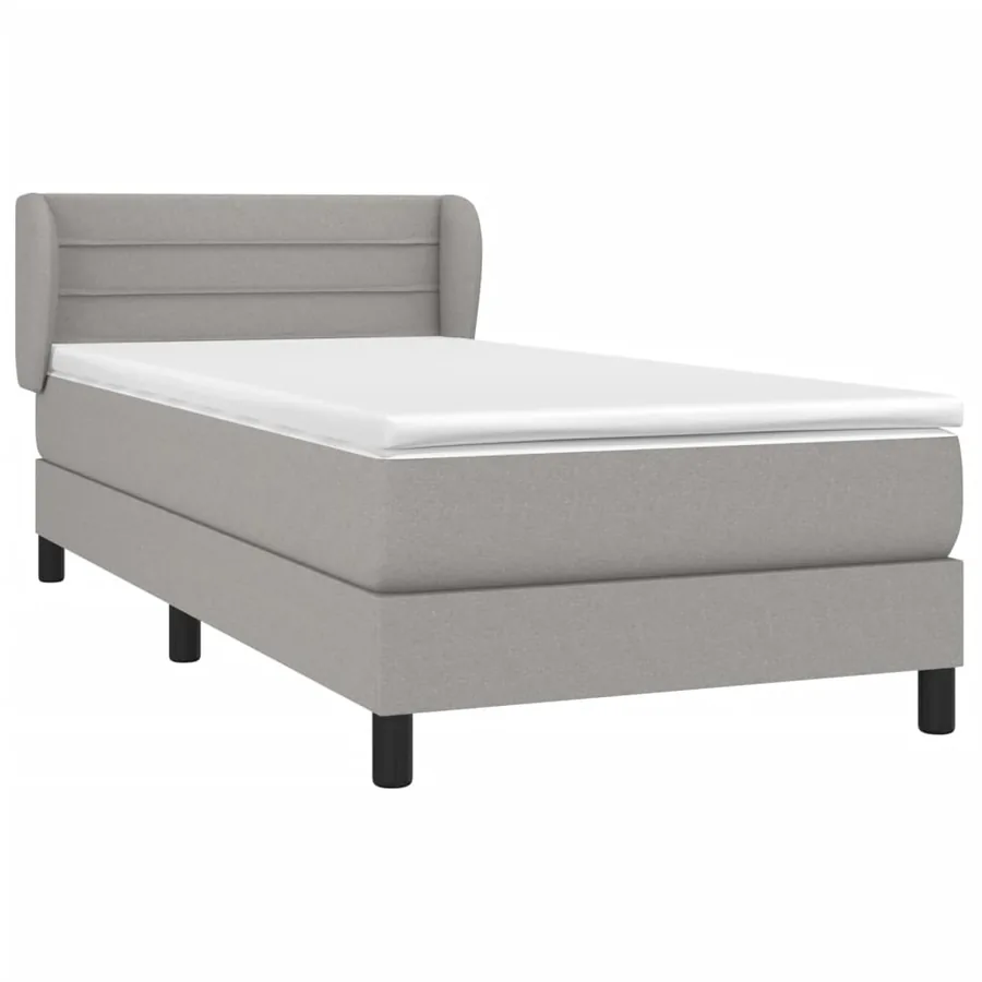 Sommier à lattes de lit avec matelas Gris clair 100x200cm Tissu - 3