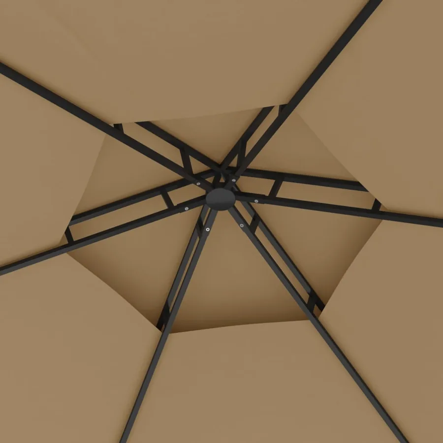 Belvédère avec parois 3,1x2,7 m Taupe - 5
