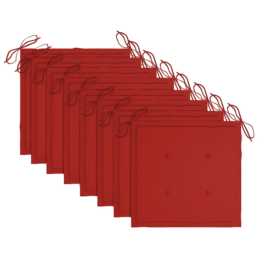 Chaises pliables de jardin avec coussins lot de 8 Teck solide - 7