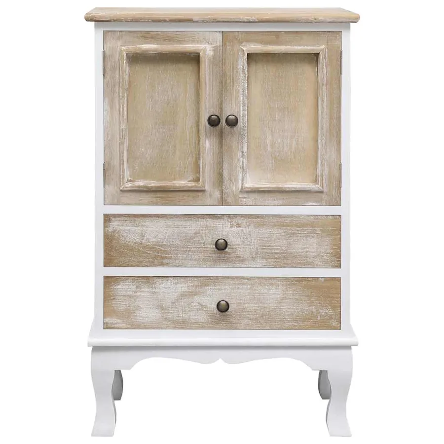 Armoire à tiroirs Blanc 50x30x80 cm Bois - 2