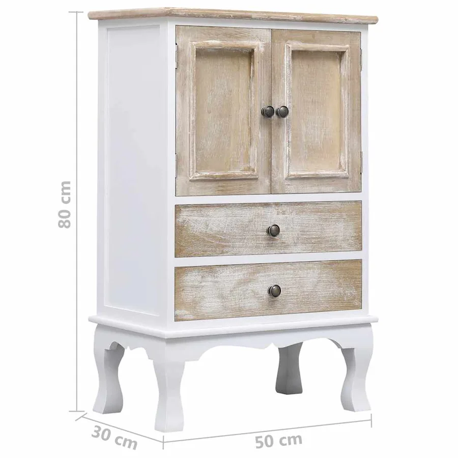Armoire à tiroirs Blanc 50x30x80 cm Bois - 7