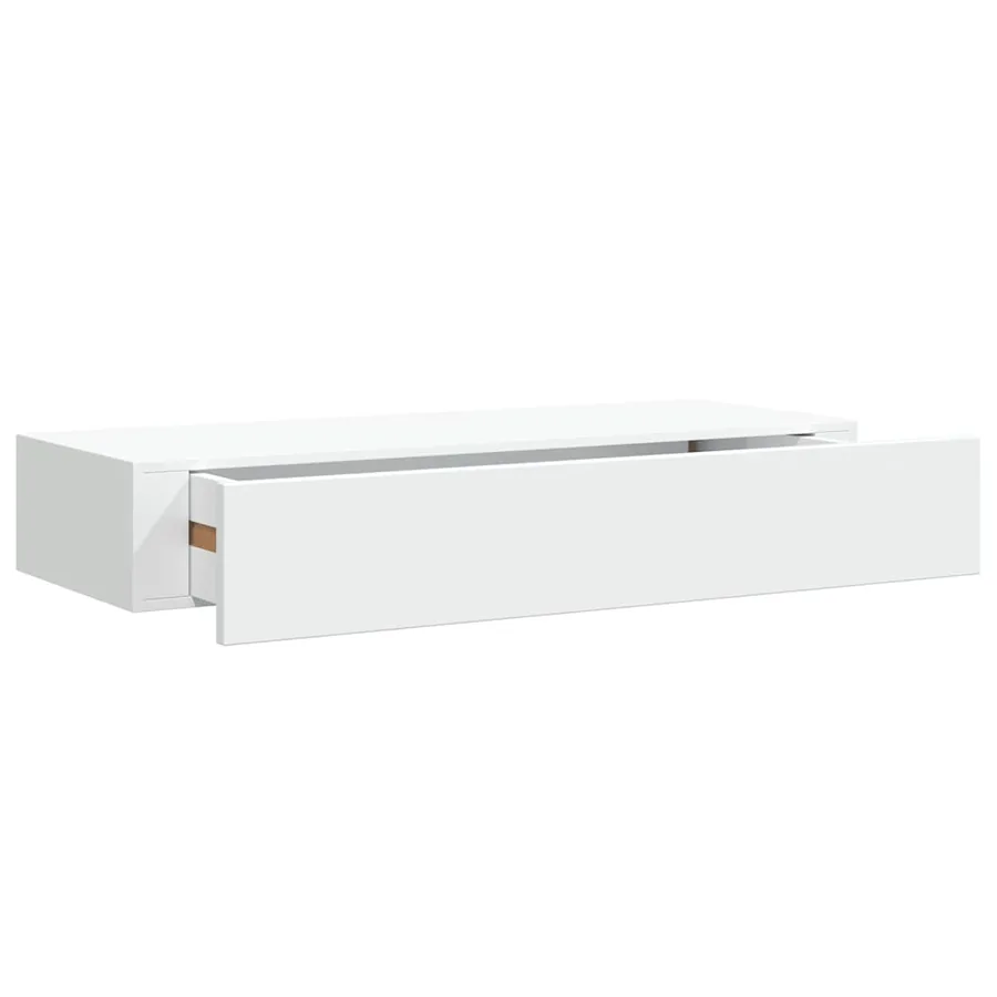 Étagères à tiroirs murales 2 pcs Blanc 60x23,5x10 cm MDF - 5